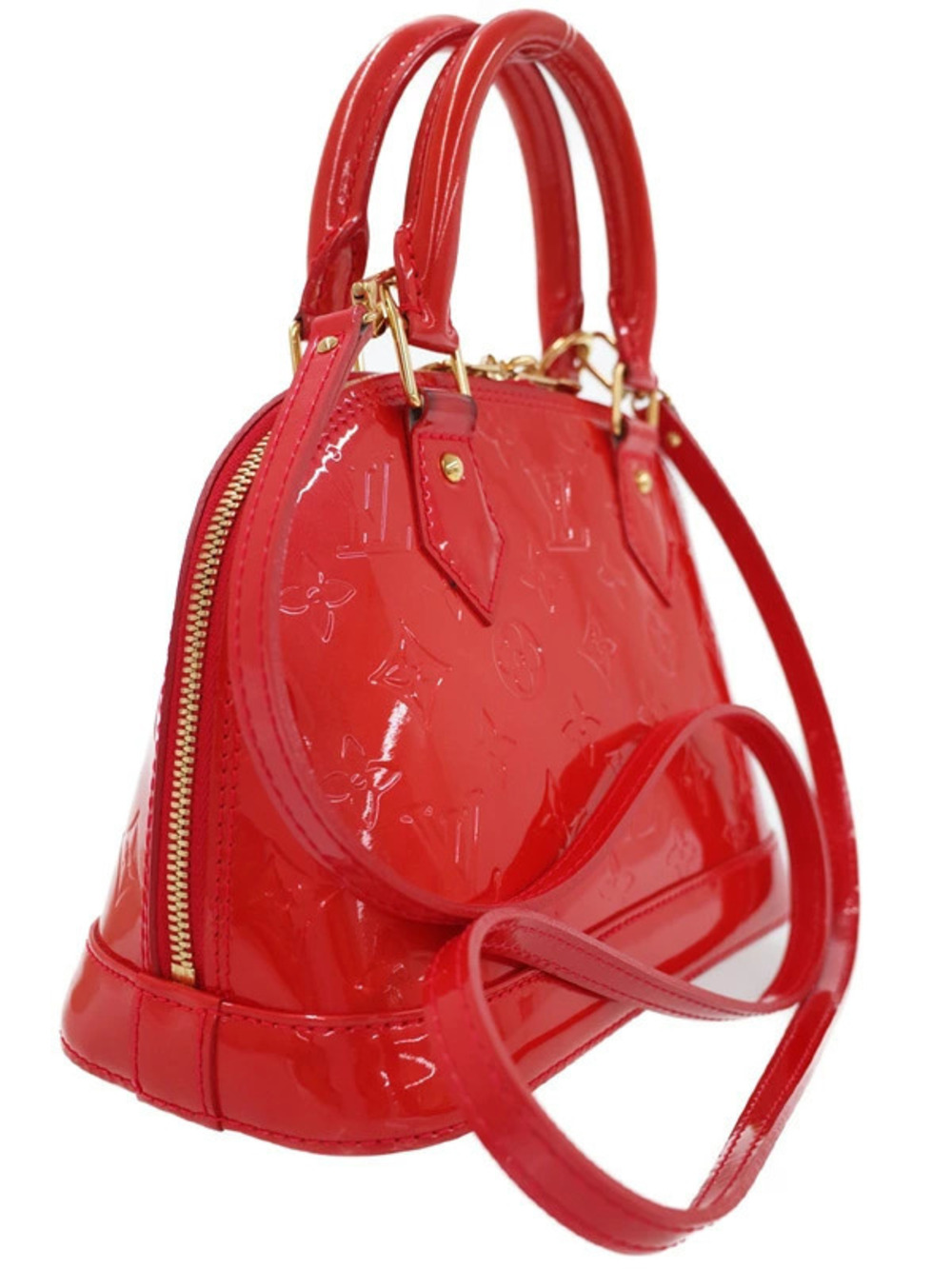 Louis Vuitton Monogram Alma Vernis Bag Brown